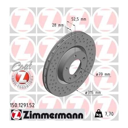 Zimmermann Brake Disc - Sport/Coated, 150129152 150129152